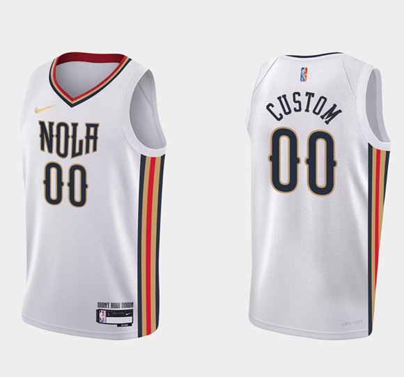 Men's New Orleans Pelicans Active Player Custom 2021/22 City Edition White 75th Anniversary Stitched Jersey Men's New Orleans Pelicans Active Player Custom 2021/22 City Edition White 75th Anniversary Stitched Jersey